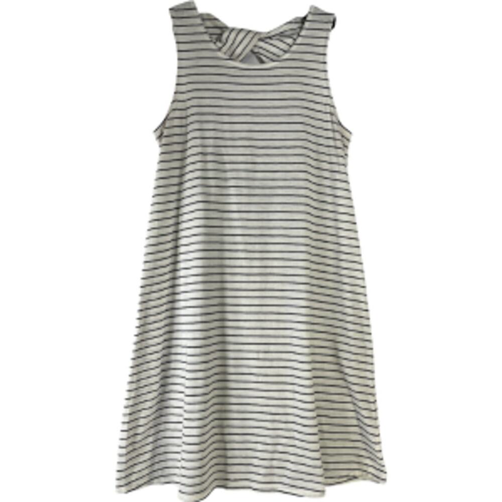 J.Crew Black White Striped Twist Back Sleeveless Tank Dress Size 0